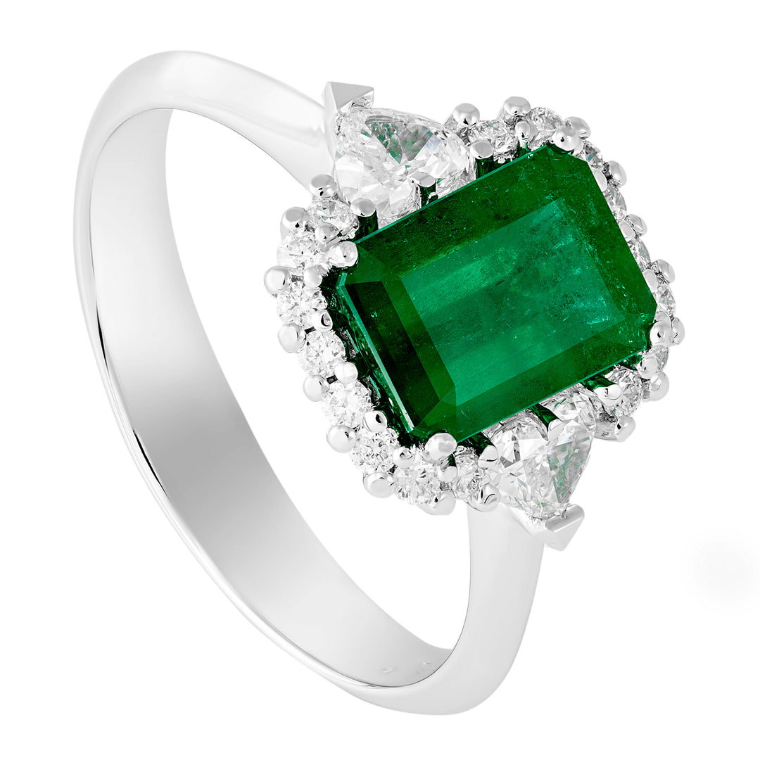 Bague émeraude taille émeraude Golay et coeurs APU155DISM-17201110005