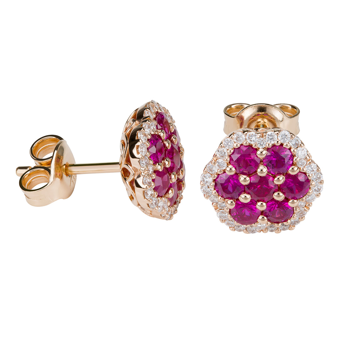 Golay ruby flower earrings with contour OPV007DIRU-22213110028