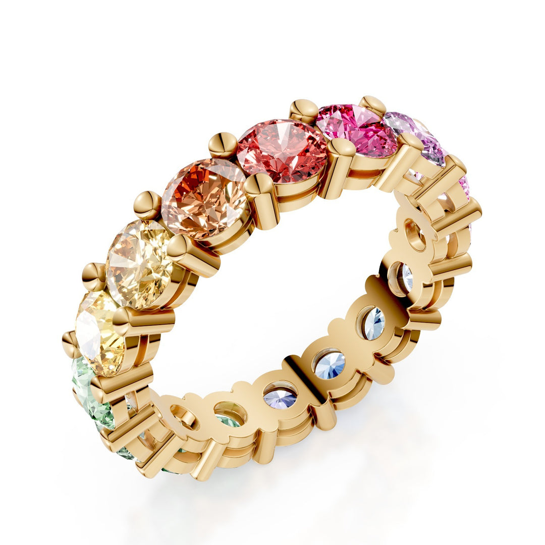 Golay linear multicolor sapphire finger ring AET030295MC-14-25076110071