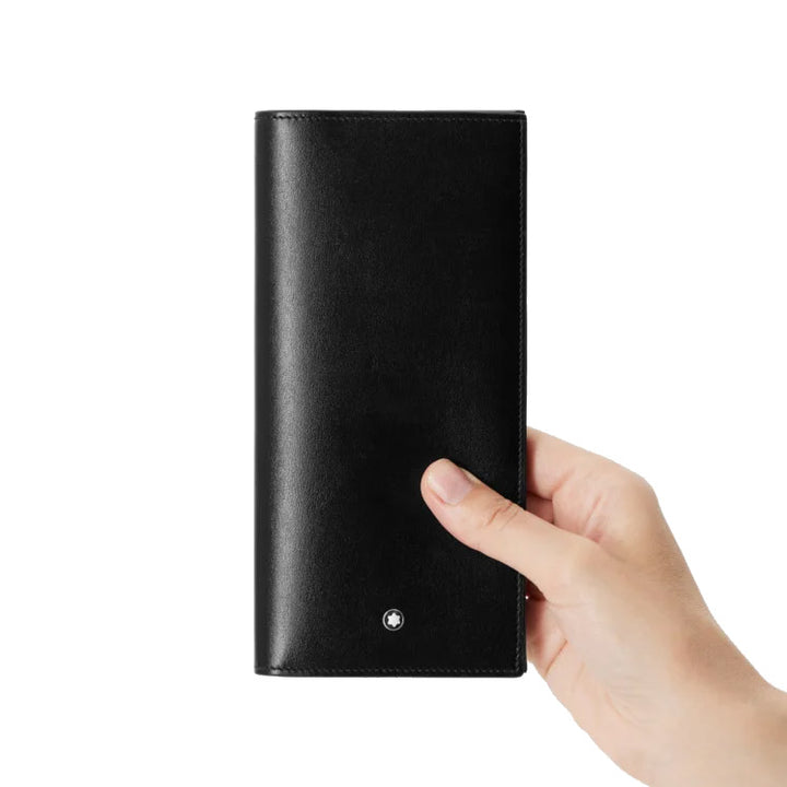 Montblanc vertical wallet 14 compartments and zip pocket Meisterstück black 198318
