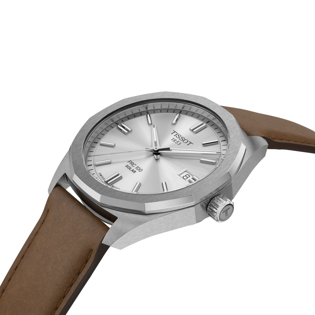 Montre Tissot PRC 100 Solar 39mm acier quartz argenté T151.422.16.031.00