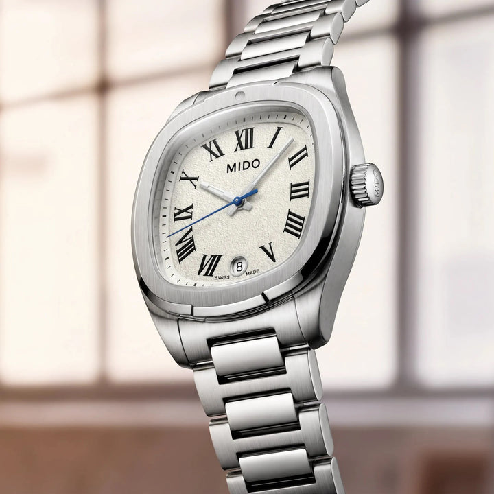 Mido watch Multifort TV 28mm ivory quartz steel M049.110.11.263.00