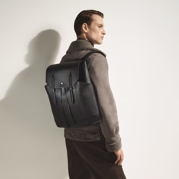Montblanc medium Sartorial leather backpack black 220421