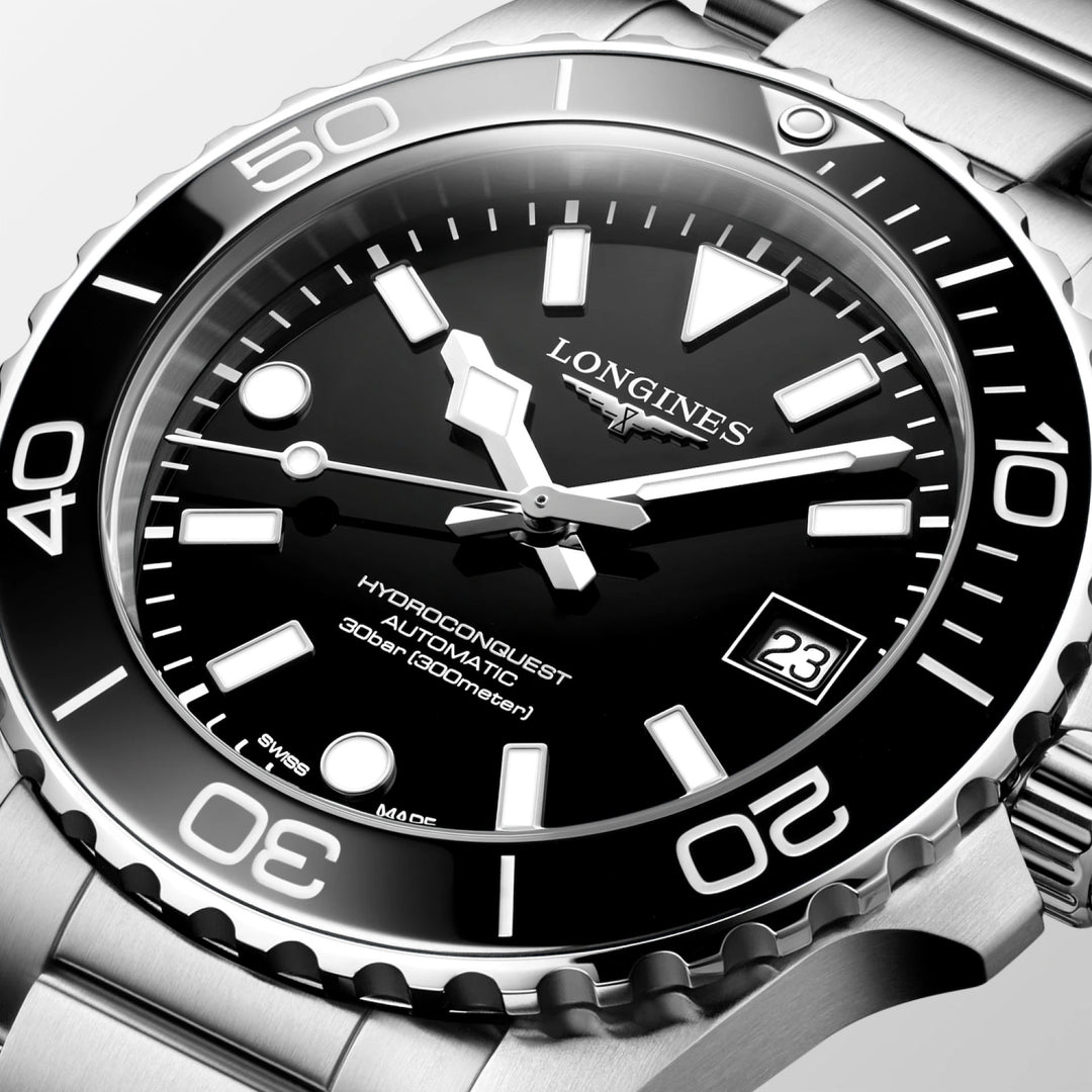 Reloj Longines Hydroconquest 39mm automático de acero negro L3.779.4.56.6
