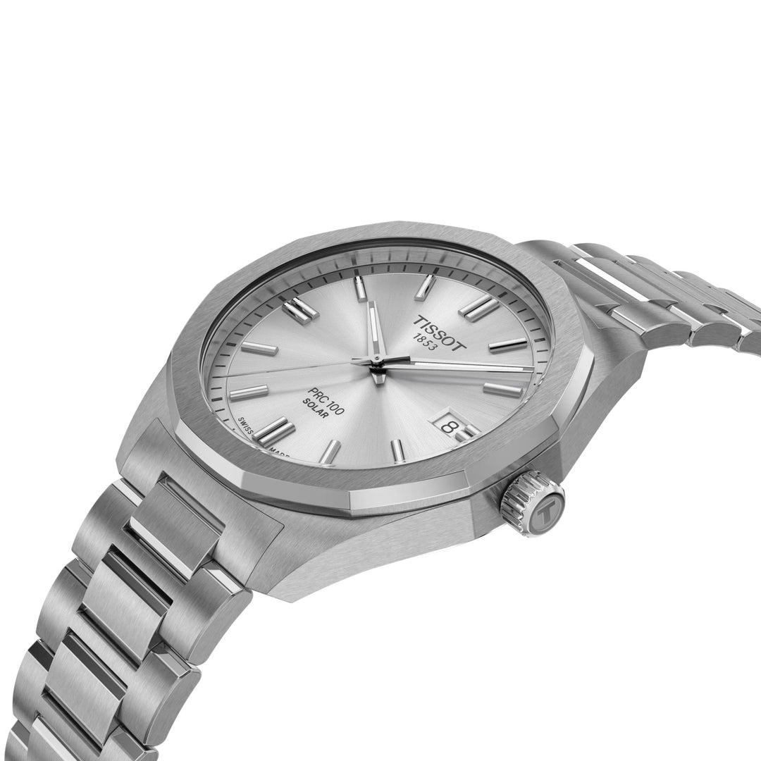 Tissot Uhr PRC 100 Solar 39 mm Silber Quarzstahl T151.422.11.031.00