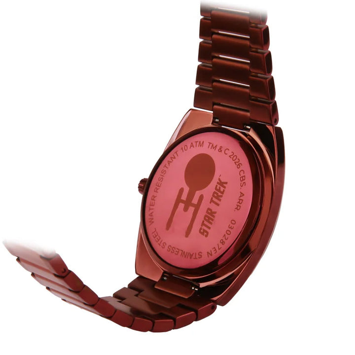 Reloj Lorenz STAR TREK Warp Speed ​​40x36 mm acero cuarzo rojo acabado PVD rojo 030287EN