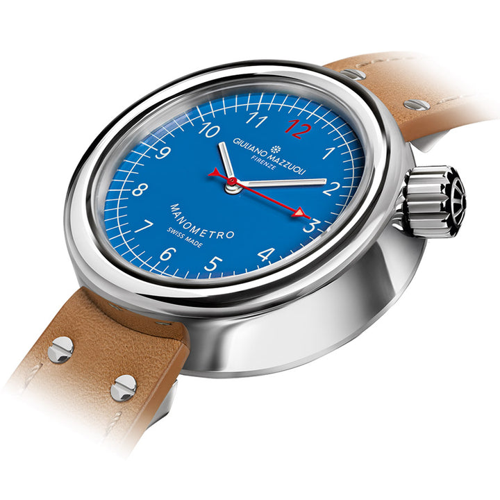 Giuliano Mazzuoli orologio Manometro 45mm azzurro automatico acciaio MRP03N