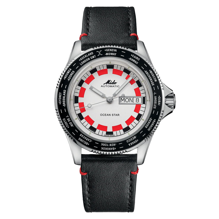 Mido Uhr Ocean Star Worldtimer 40mm Silber Automatik Stahl M026.830.16.030.00