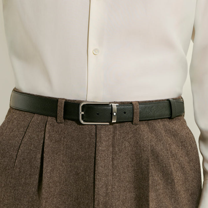 Cinturón reversible Montblanc 30 mm Hebilla rectangular de piel Sartorial 223409