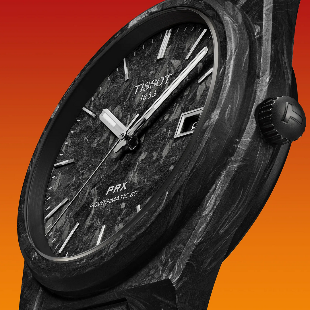 Tissot orologio PRX Powermatic 80 40mm nero automatico carbonio T137.907.97.201.00