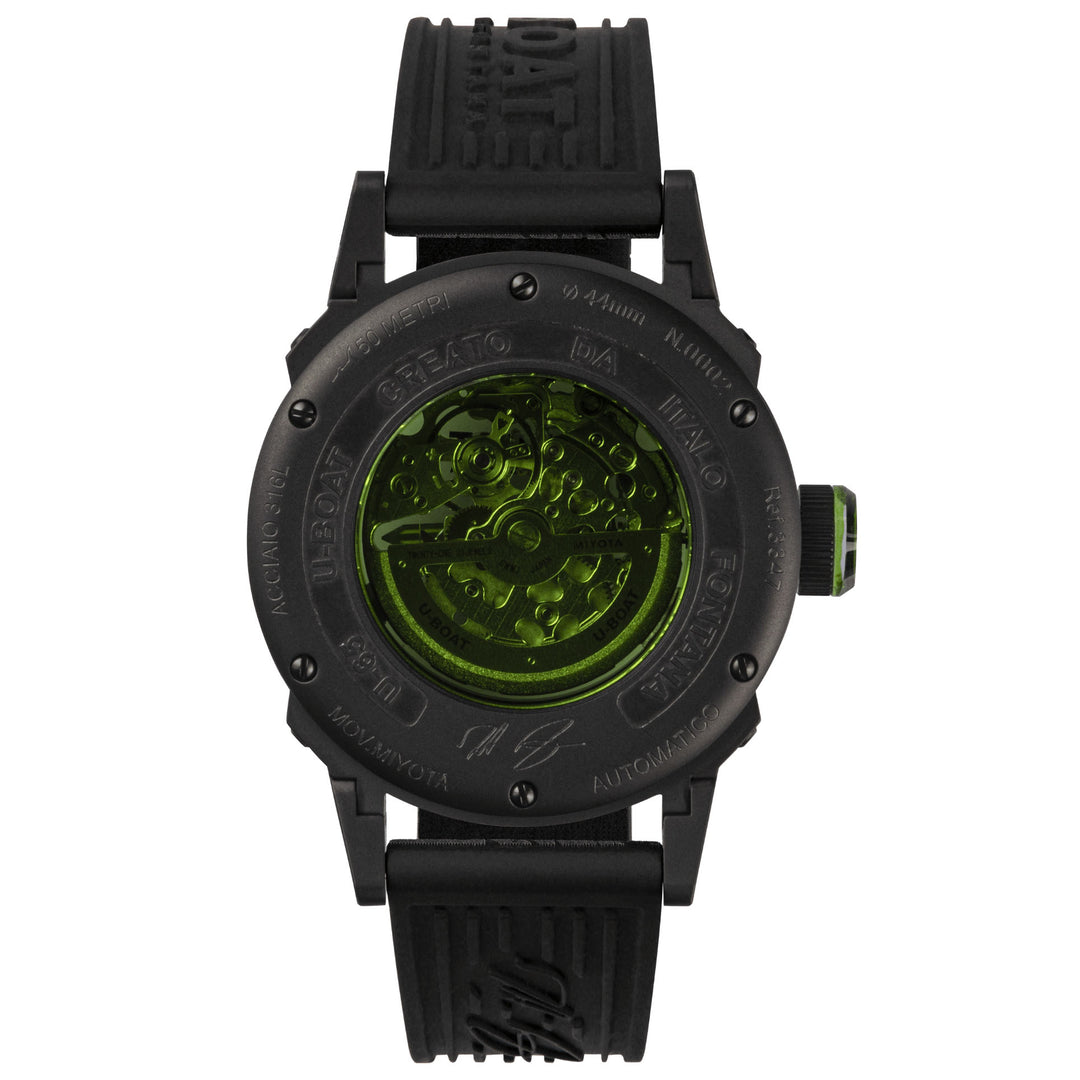 U-BOAT-Uhr U-65 44 mm grüner Automatikstahl schwarz PVD-Finish 3347