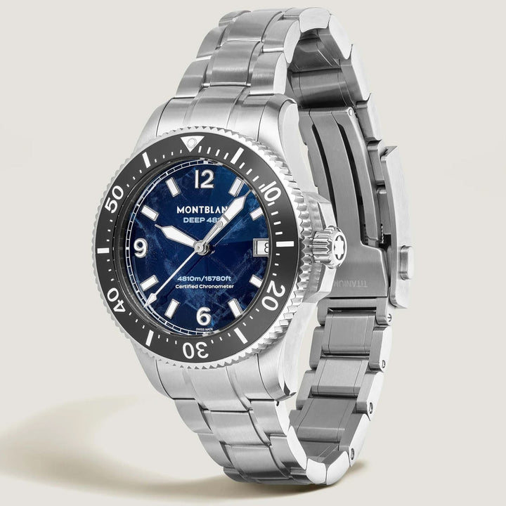 Reloj Montblanc Iced Sea 0 Oxygen Deep 4810 43mm azul automático titanio 135634