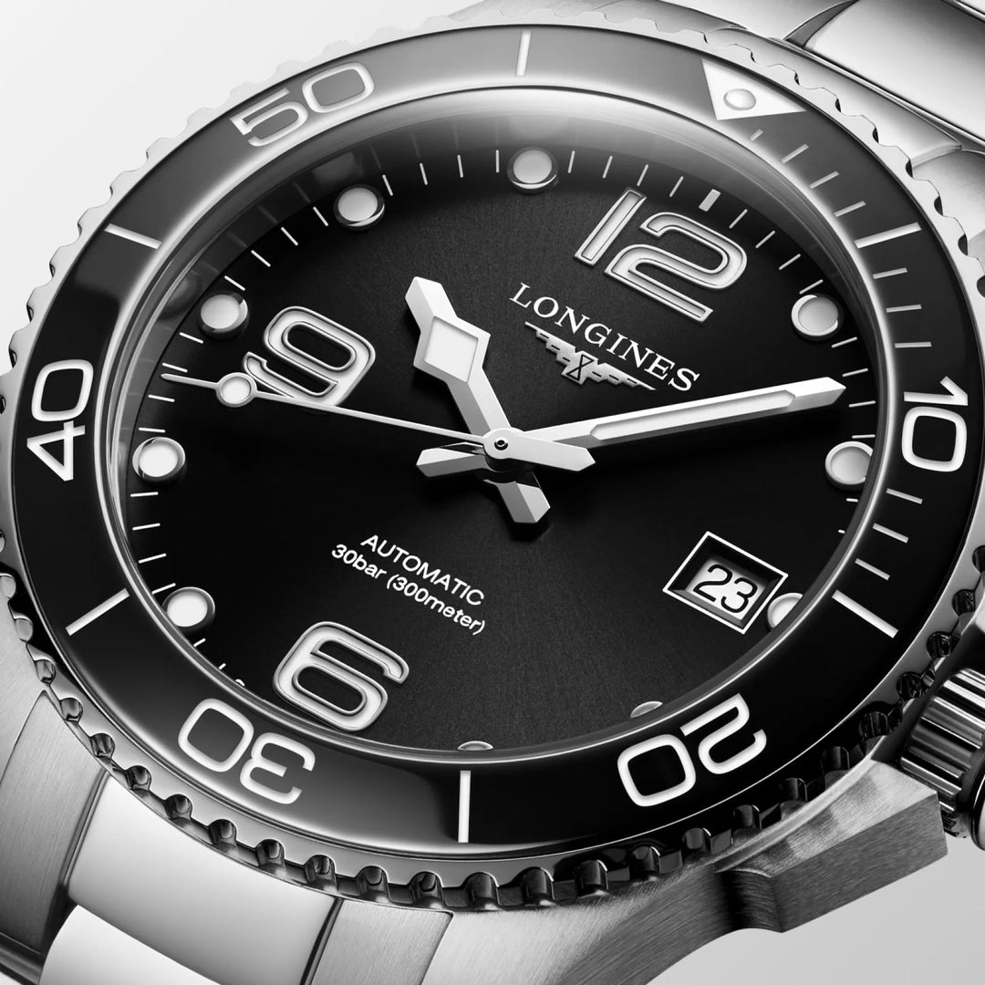 Longines Hydroconquest 39mm reloj automático de acero negro