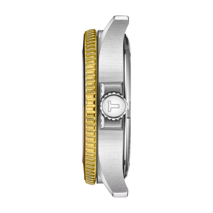 Tissot montre Seastar 1000 GMT 40mm noir quartz acier finition PVD or jaune T120.852.22.051.00