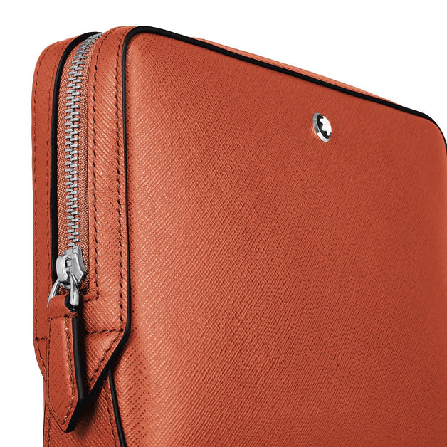 Montblanc kleine mandarinenfarbene Sartorial-Leder-Umhängetasche 221576