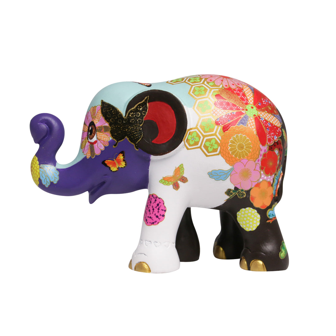 Elephant Parade éléphant Happy Kiku 15 cm Édition Limitée Par Chris Chun UK National Tour 2013 HAPPY KIKU 15