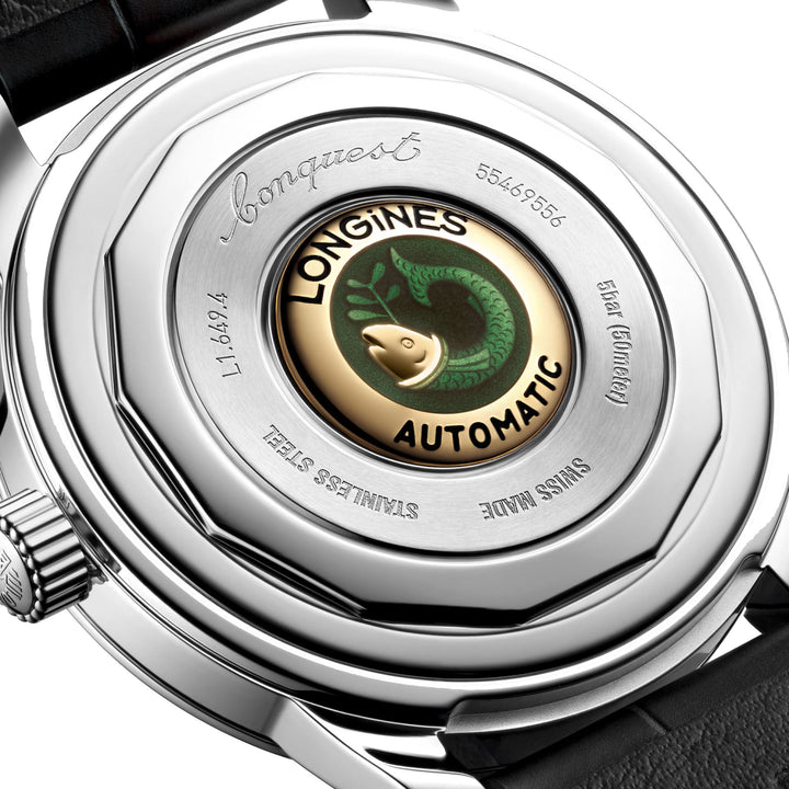 Longines orologio Conquest Heritage 38mm blu automatico acciaio L1.649.4.92.2,