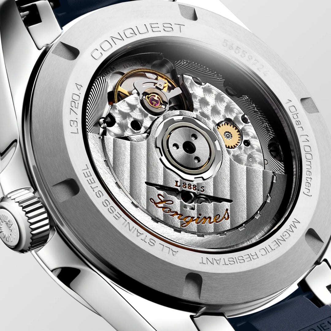 Longines orologio Conquest 38mm blu automatico acciaio L3.720.4.92.9