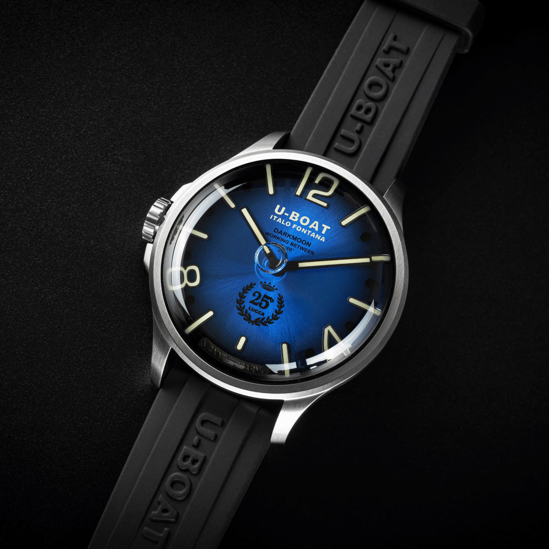 Reloj U-BOAT Darkmoon 25° Edición limitada SS Blue Soleil 46mm acero cuarzo azul 2029