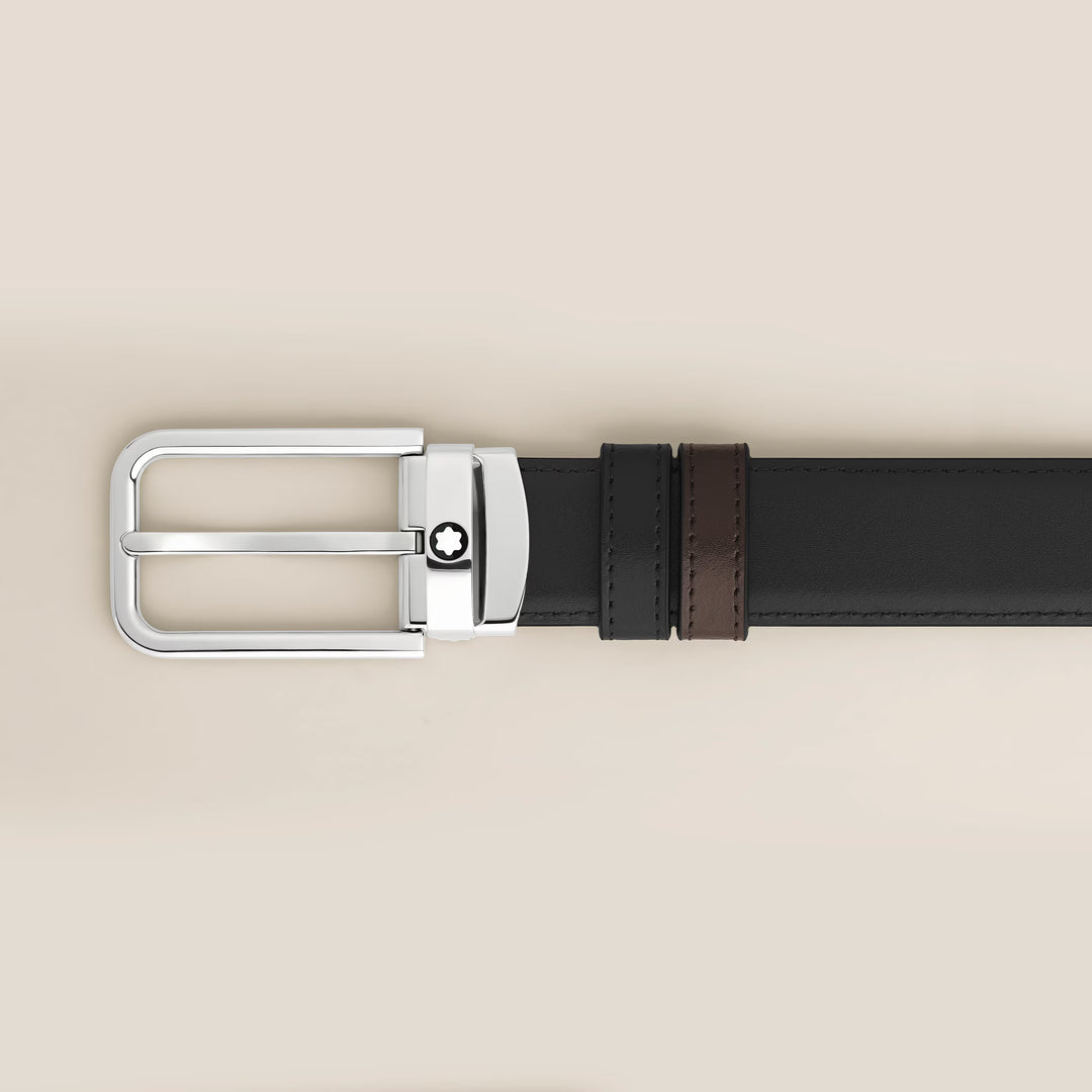 Cinturón reversible Montblanc 30 mm cuero Meisterstück hebilla rectangular 223405