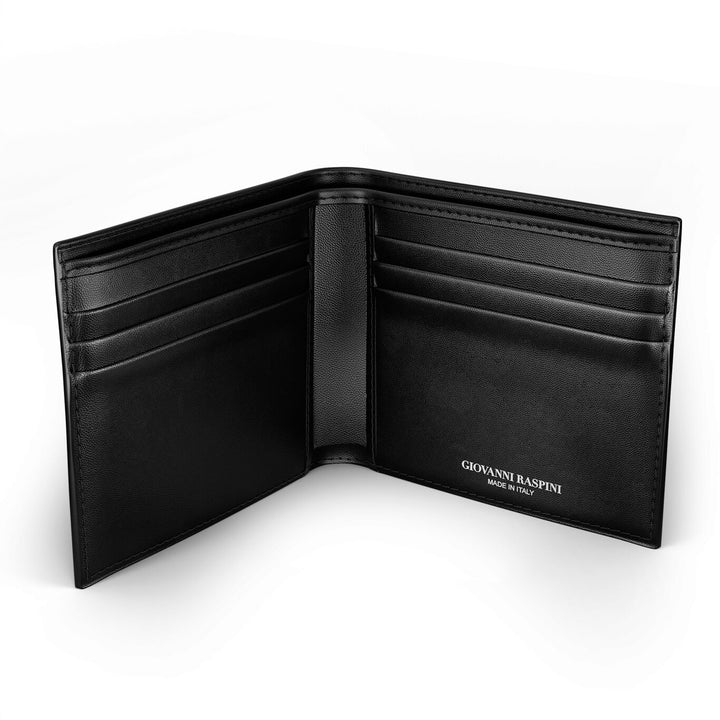 Giovanni Raspini portafoglio pelle croco nera argento 925 L0024