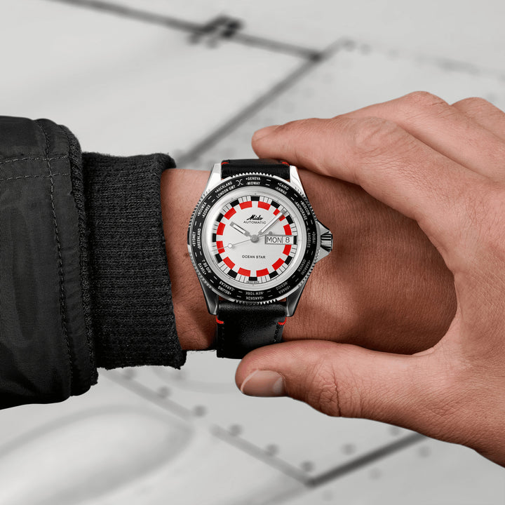 Mido Uhr Ocean Star Worldtimer 40mm Silber Automatik Stahl M026.830.16.030.00