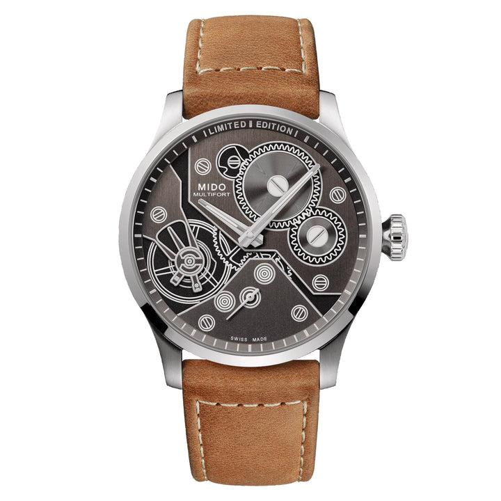 MIDO Multifor Mechanical Watch Limited Edition 999 Pieces 44 mm Anthracite lading handleiding staal M038.605.11.060.00