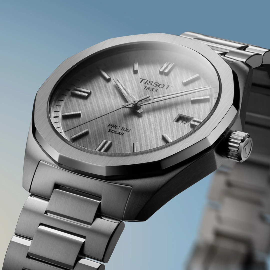 Tissot Uhr PRC 100 Solar 39 mm Silber Quarzstahl T151.422.11.031.00