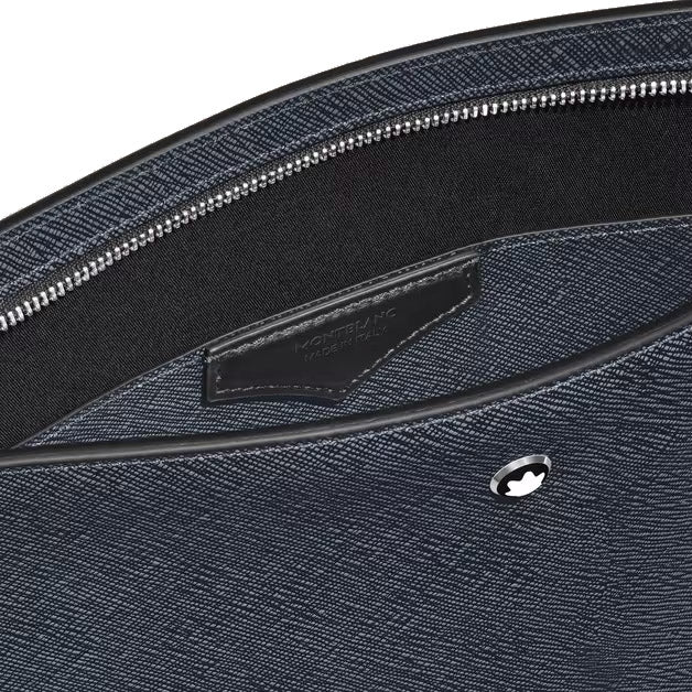 Montblanc blaue Tweed-Clutch 220428