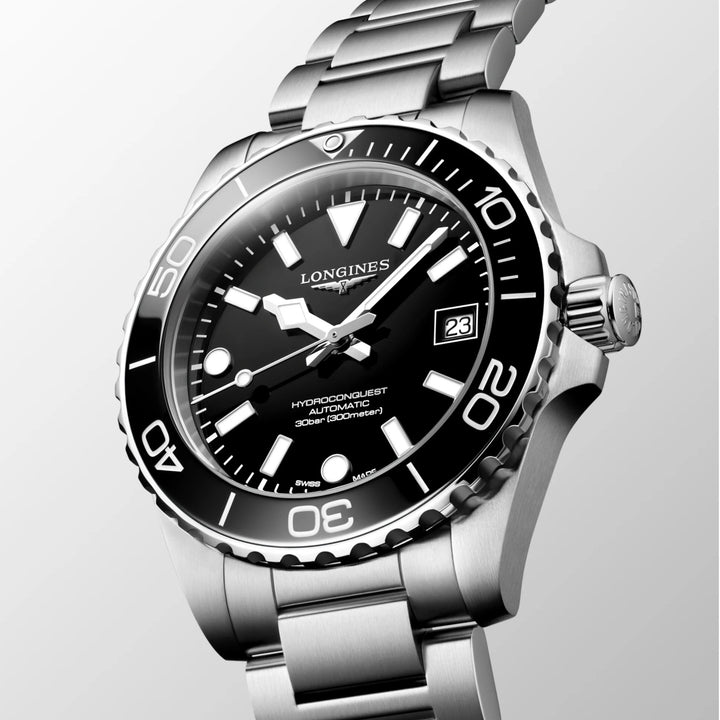 Reloj Longines Hydroconquest 39mm automático de acero negro L3.779.4.56.6