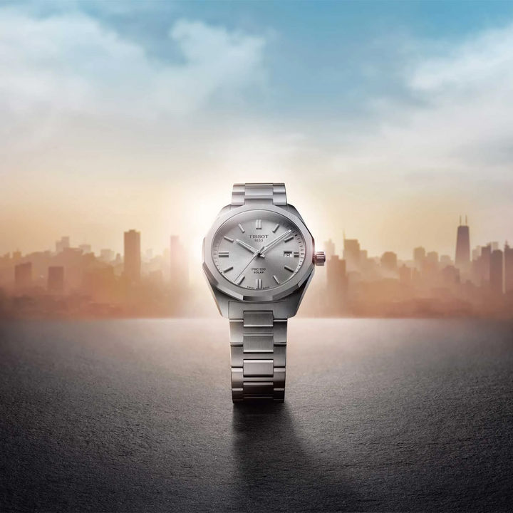 Tissot Uhr PRC 100 Solar 39 mm Silber Quarzstahl T151.422.11.031.00