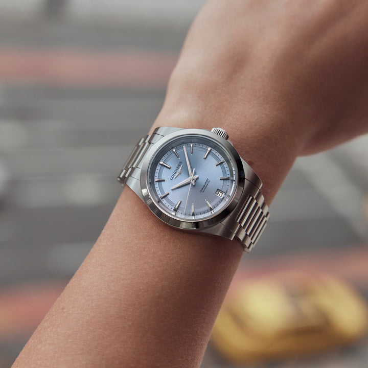 Reloj Longines Conquest 34mm azul automático acero L3.430.4.92.6