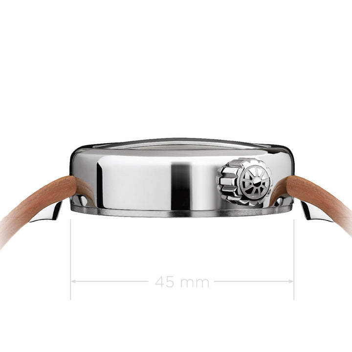 Giuliano Mazzuoli Manometeruhr 45 mm elfenbeinfarbener Automatikstahl MRP01N