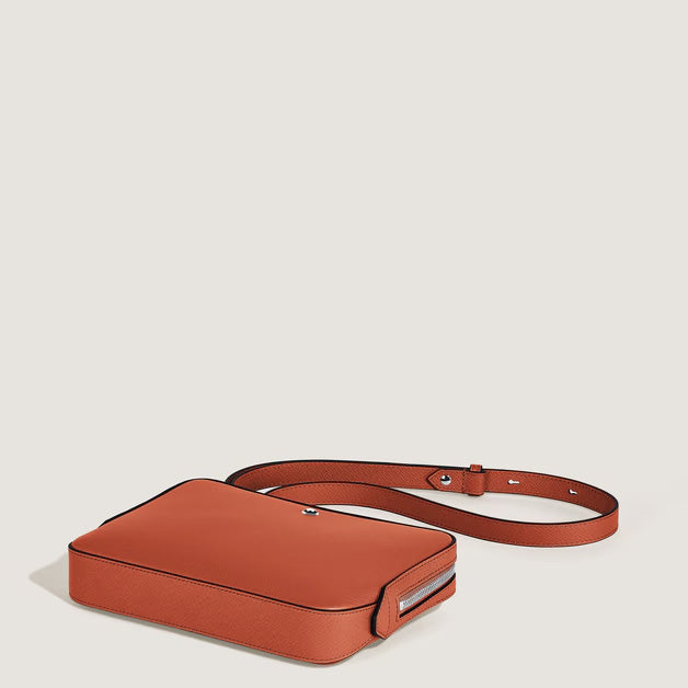 Montblanc kleine mandarinenfarbene Sartorial-Leder-Umhängetasche 221576