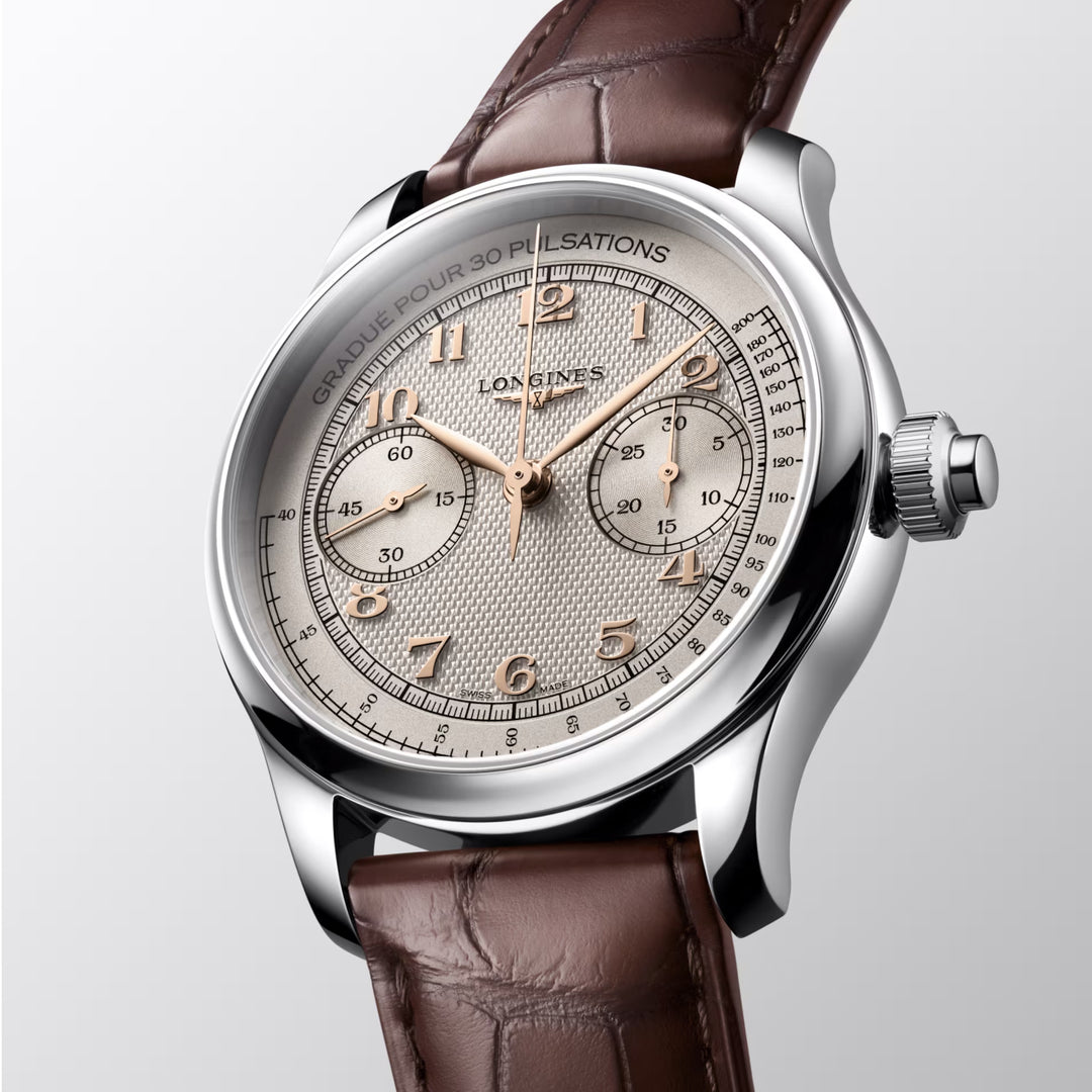 Longines Uhr Master Collection Chrono Monopusher 41 mm Elfenbein Handaufzug Stahl L2.960.4.78.2