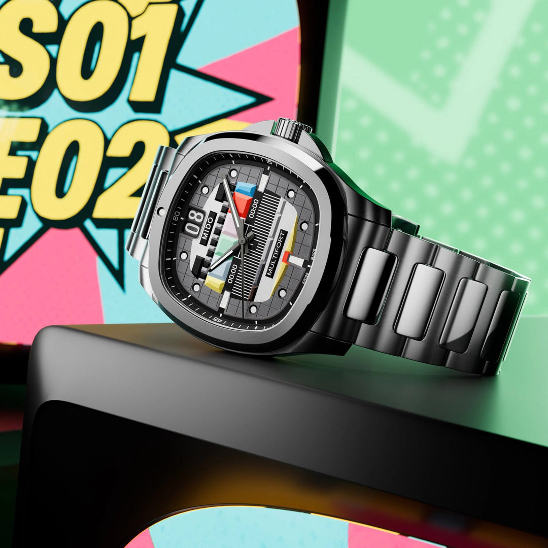 Mido watch Multifort TV Big Date S01E02 40mm automatic gray steel anthracite PVD finish M049.526.33.081.01