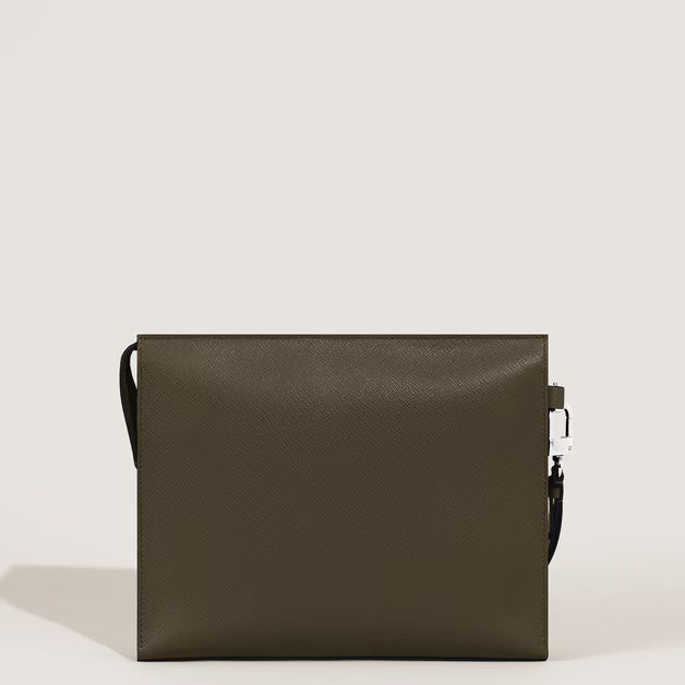Montblanc Sartorial Kaki Leder-Clutch 221566