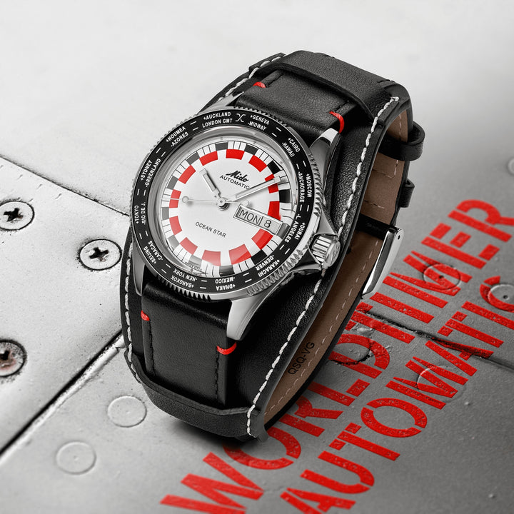 Mido Uhr Ocean Star Worldtimer 40mm Silber Automatik Stahl M026.830.16.030.00