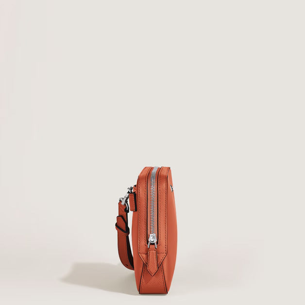 Montblanc kleine mandarinenfarbene Sartorial-Leder-Umhängetasche 221576
