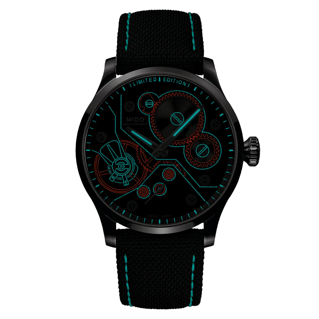 MIDO Multifor Mechanical Watch Limited Edition 999 Pieces 44 mm Anthracite lading handleiding staal M038.605.11.060.00