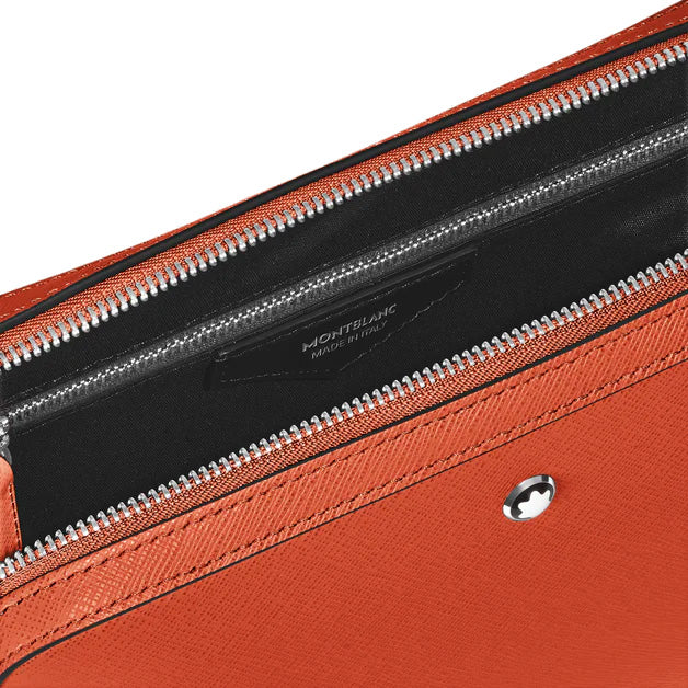Montblanc kleine mandarinenfarbene Sartorial-Leder-Umhängetasche 221576