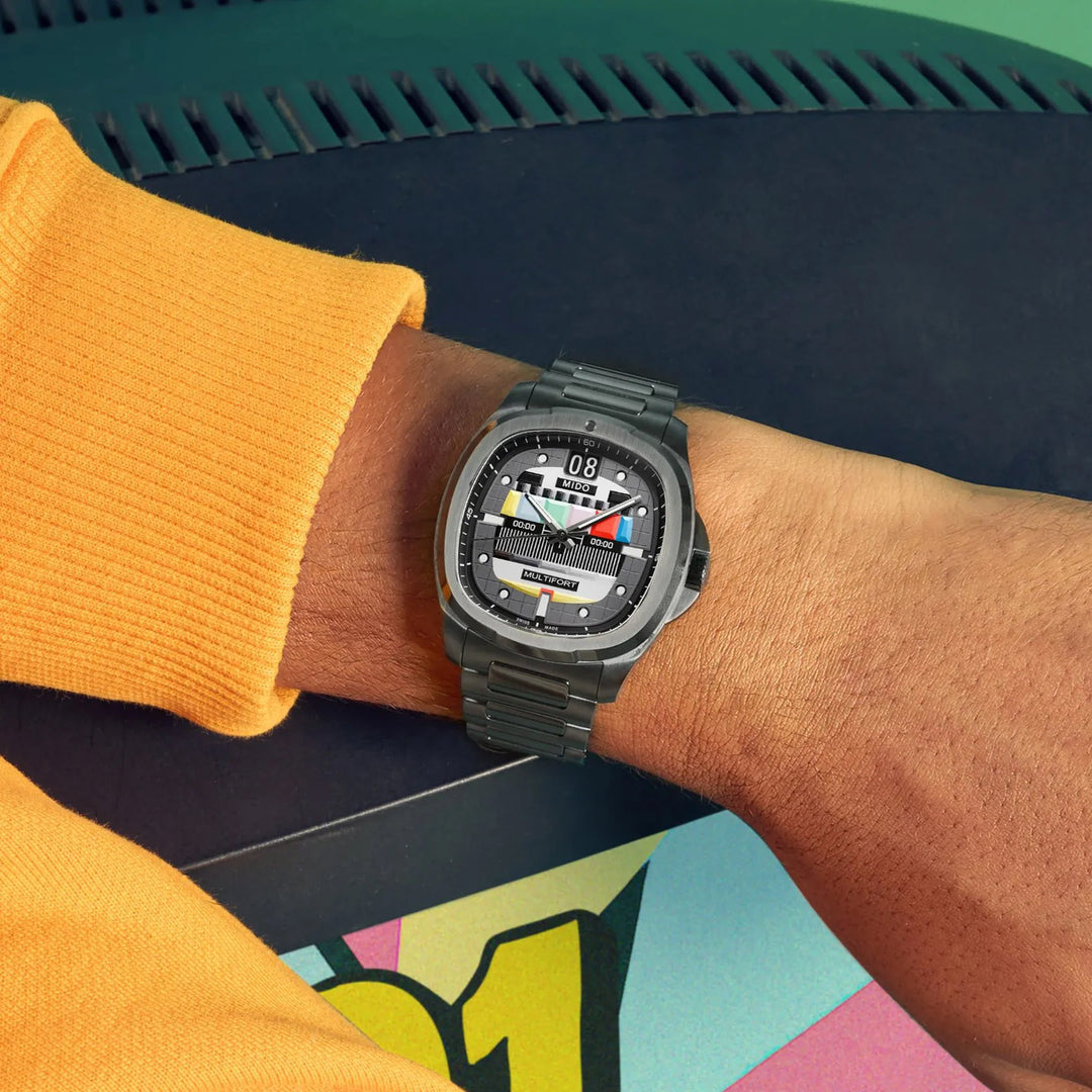 Mido watch Multifort TV Big Date S01E02 40mm automatic gray steel anthracite PVD finish M049.526.33.081.01