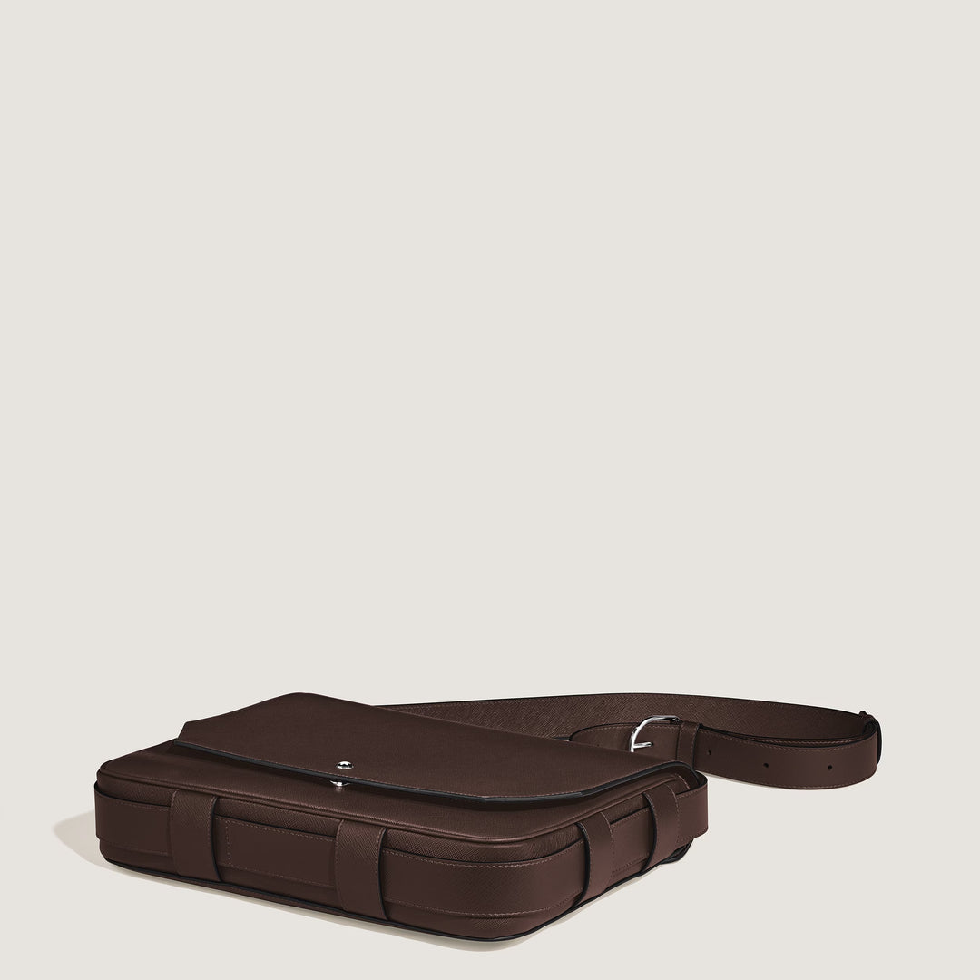 Montblanc Sartorial Ebony color leather messenger bag 222931