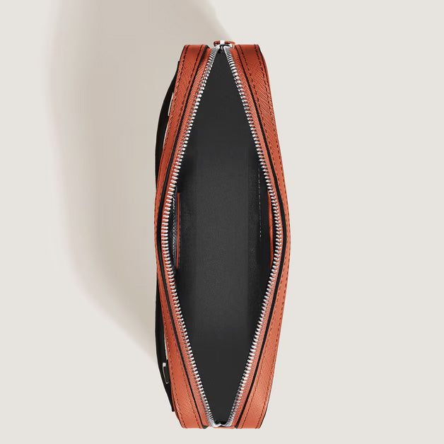 Montblanc kleine mandarinenfarbene Sartorial-Leder-Umhängetasche 221576