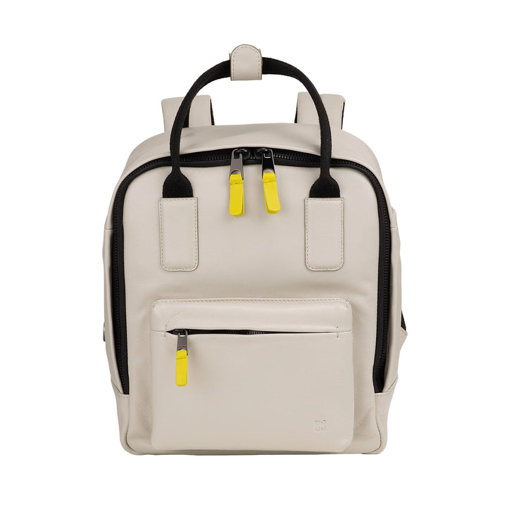 DUDU Sac à dos en cuir pour hommes et femmes - Sac à dos décontracté unisexe élégant et compact, 6,5 litres, avec poche avant et compartiment pour tablette, parfait pour le travail, les voyages et les loisirs