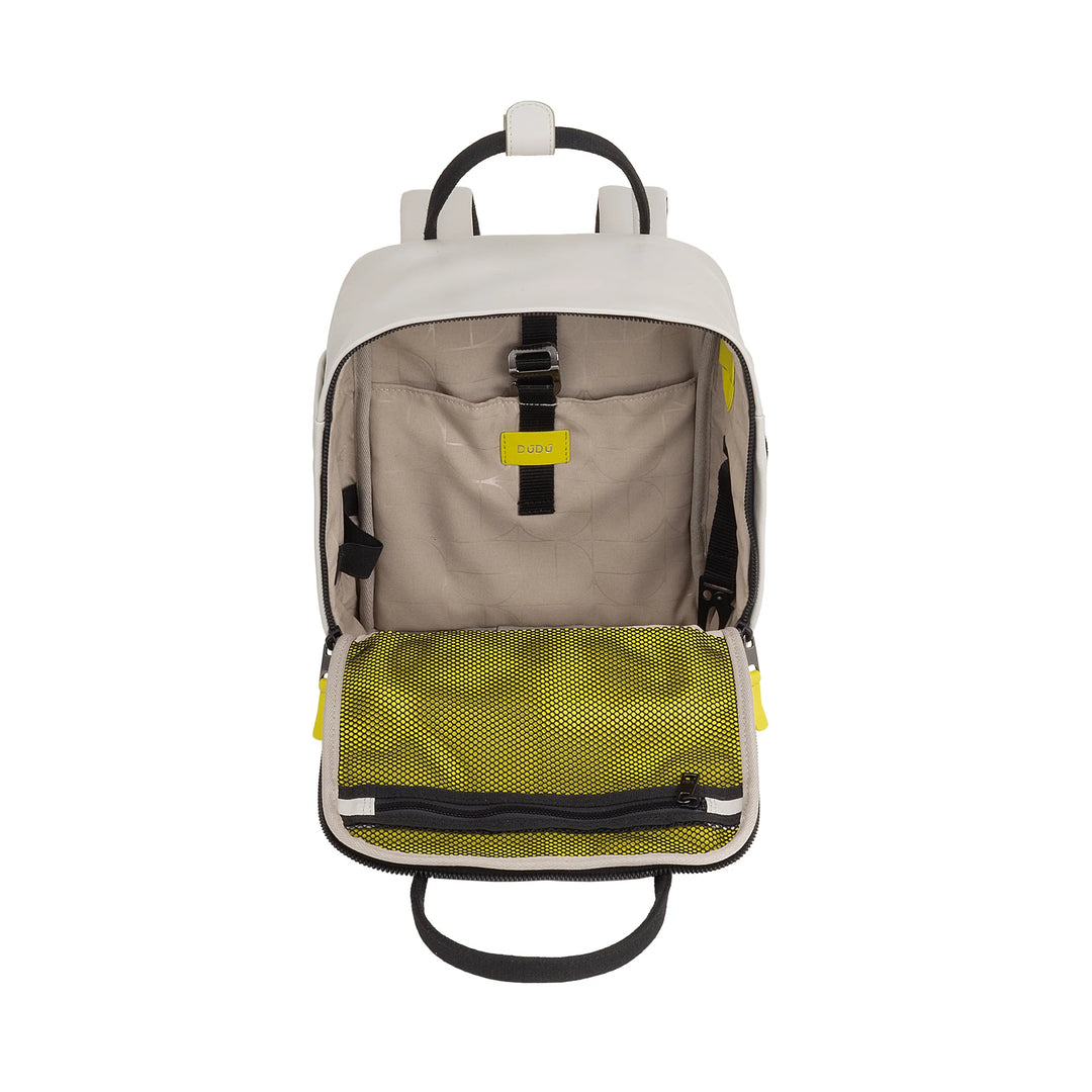DUDU Sac à dos en cuir pour hommes et femmes - Sac à dos décontracté unisexe élégant et compact, 6,5 litres, avec poche avant et compartiment pour tablette, parfait pour le travail, les voyages et les loisirs