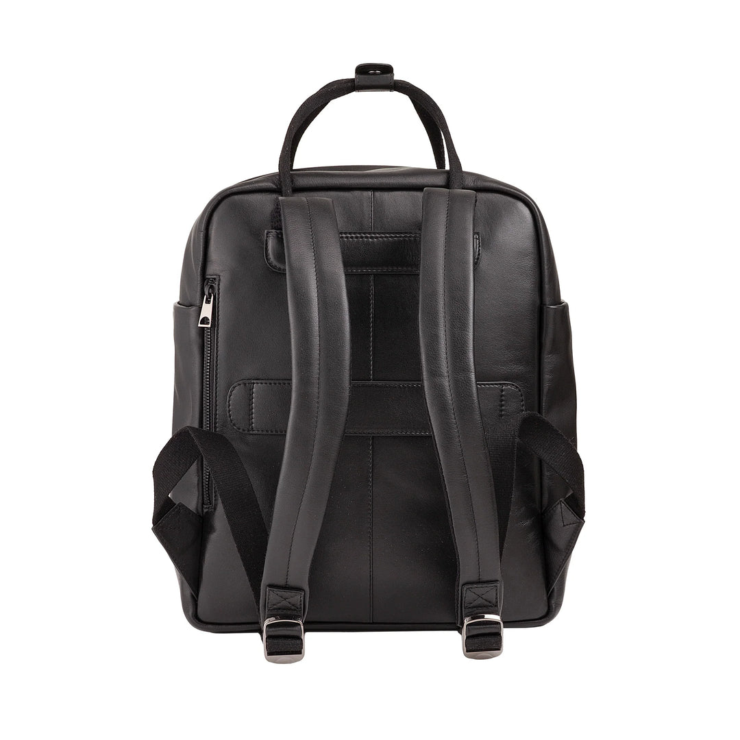 DUDU Lederrucksack für Damen und Herren – Eleganter und geräumiger Unisex-Freizeitrucksack, 19 Liter, mit Vordertasche und Tablet-Fach, perfekt für Arbeit, Reisen und Freizeit