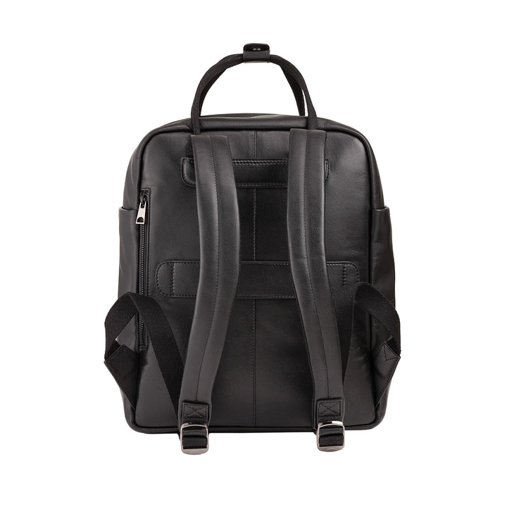 DUDU Lederrucksack für Damen und Herren – Eleganter und geräumiger Unisex-Freizeitrucksack, 19 Liter, mit Vordertasche und Tablet-Fach, perfekt für Arbeit, Reisen und Freizeit