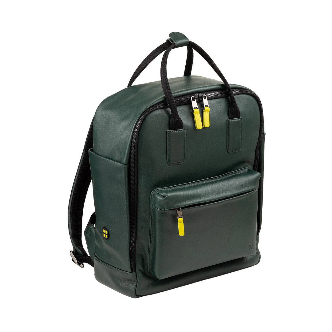 DUDU Mochila de Piel para Hombre y Mujer - Elegante y Espaciosa Mochila Casual Unisex, 19 Litros, con Bolsillo Frontal y Compartimento para Tablet, Perfecta para Trabajo, Viajes y Tiempo Libre