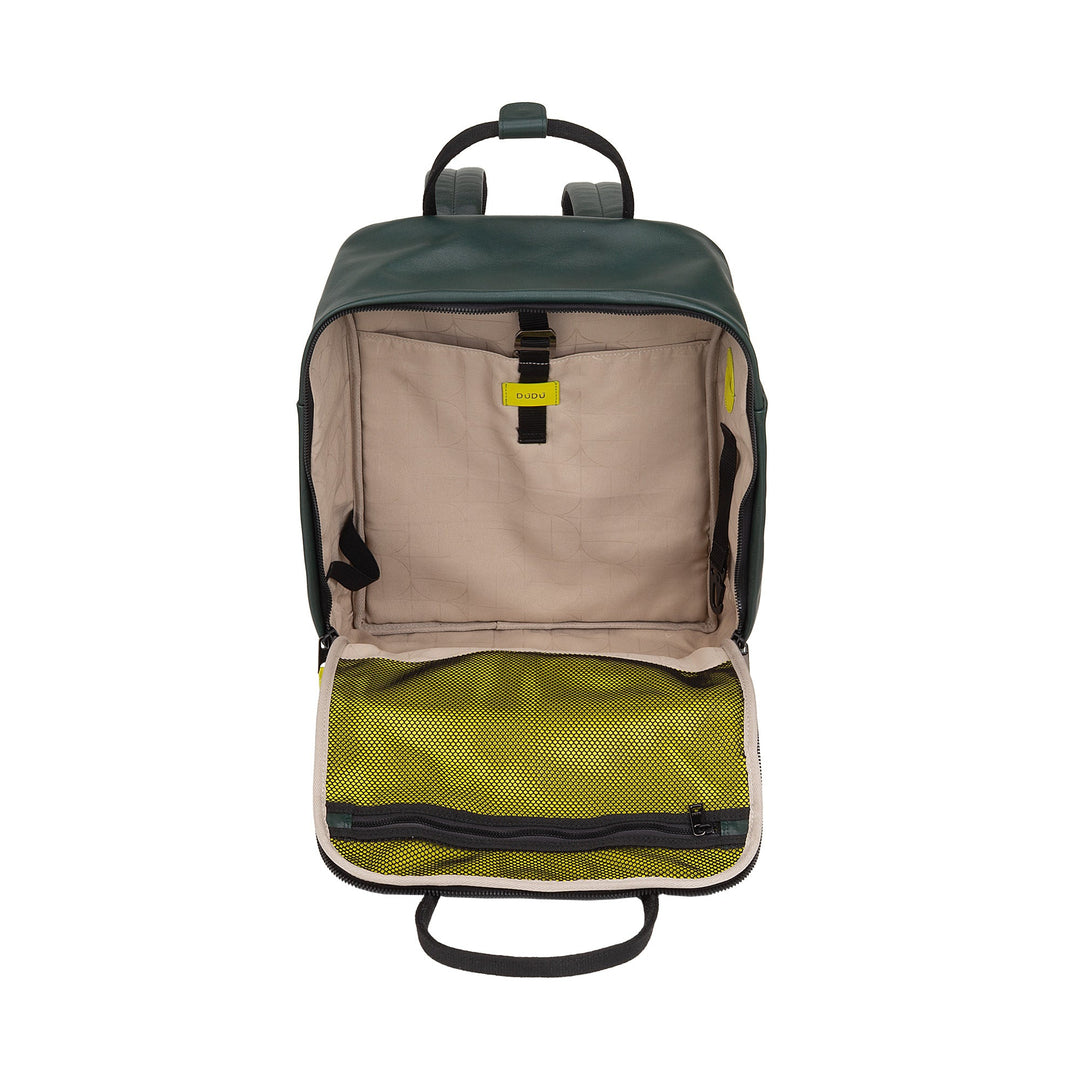 DUDU Mochila de Piel para Hombre y Mujer - Elegante y Espaciosa Mochila Casual Unisex, 19 Litros, con Bolsillo Frontal y Compartimento para Tablet, Perfecta para Trabajo, Viajes y Tiempo Libre